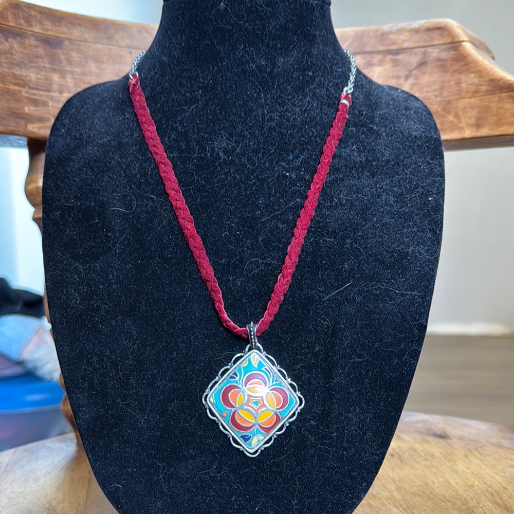 Lucky Brand Red and Blue Bohemian Necklace